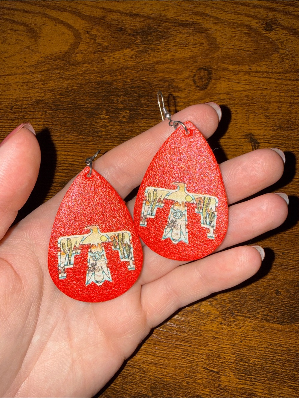 Faux leather earrings